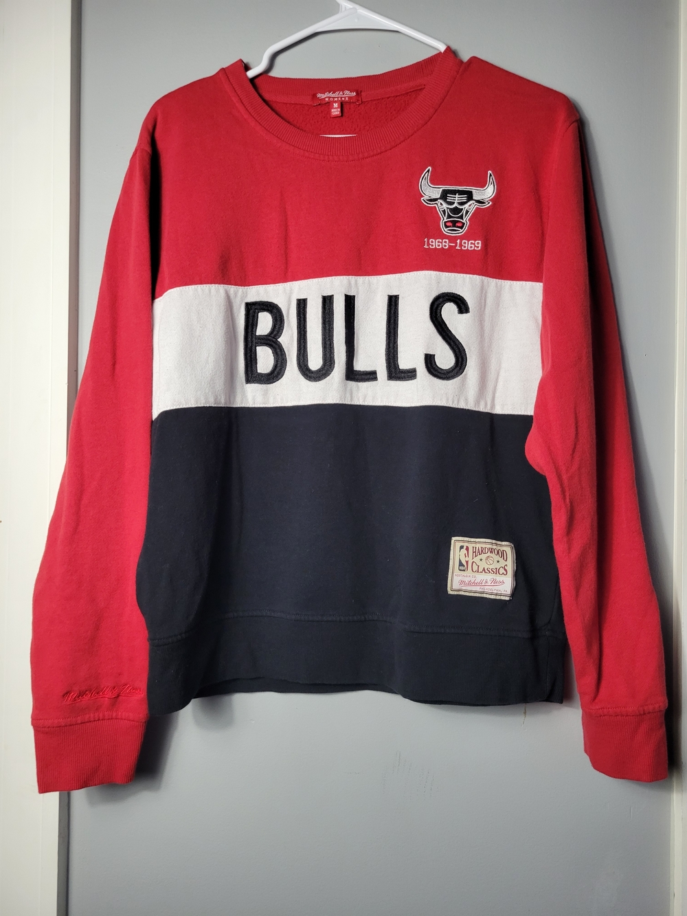 Colorblock Crewneck Sweater - Red/White/Black
